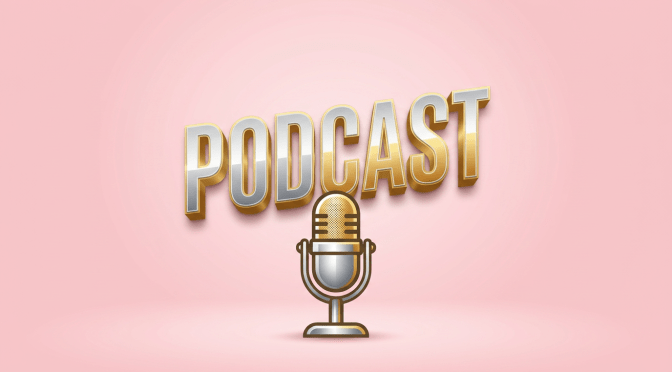 Illustrated podcast cover for episode 01 titled Podcast Covers with subtitles The Art of Designing Engaging Audio Visuals and Stories, Strategies, Interviews